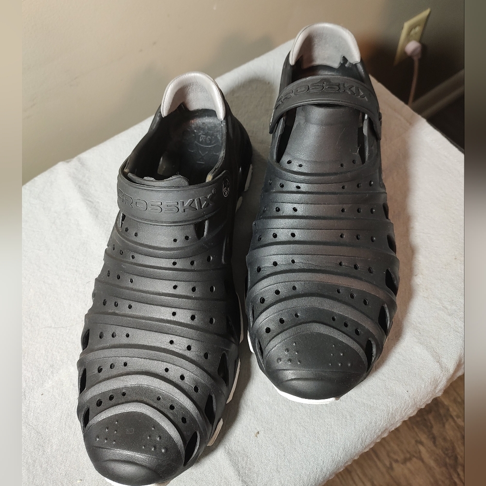 Black Crosskix Sandals Rubber Shoes Men Size 13